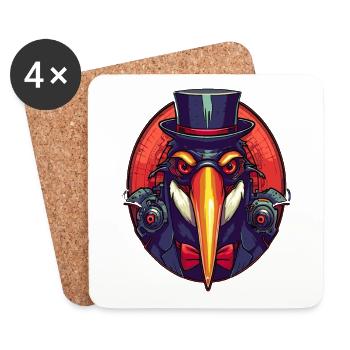 Pingouin gangster cool - Dessous de verre (lot de 4) - blanc - Devant