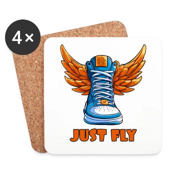 Sneaker sneaker with wings - Coasters (set of 4) - white - Front