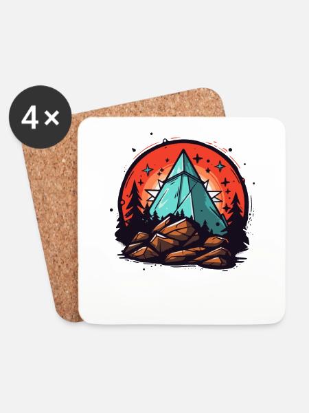 Die natürliche Pyramide - Untersetzer (4er-Set) - Weiß