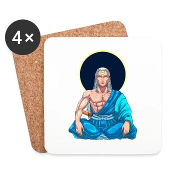 Le dieu japonais Tsukuyomi - Dessous de verre (lot de 4) - blanc - Devant