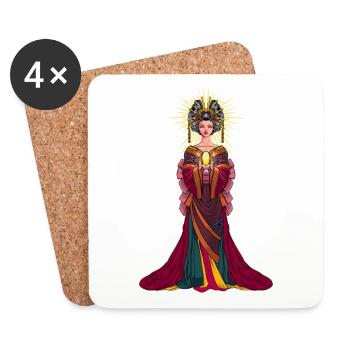 Japanese goddess Amaterasu - Coasters (set of 4) - white - Front