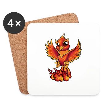 Kawaii Phoenix - Untersetzer (4er-Set) - Weiß - Vorne