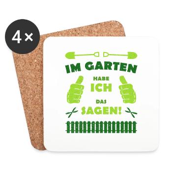 Im Garten habe ich das Sagen - Untersetzer (4er-Set) - Weiß - Vorne
