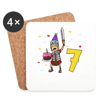 With Centurio - Children's Birthday 7 Years - Coasters (set of 4) - white - Front