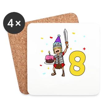 With Centurio - Children's Birthday 8 Years - Coasters (set of 4) - white - Front