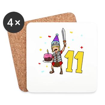Avec Centurio - Anniversaire des enfants 11 ans - Dessous de verre (lot de 4) - blanc - Devant