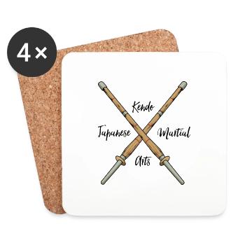 Arts Martiaux Japonais - Kendo - Dessous de verre (lot de 4) - blanc - Devant