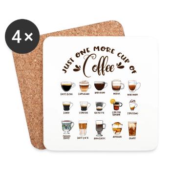 Another cup of coffee - types of coffee - Coasters (set of 4) - white - Front