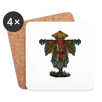 Le dieu japonais Kuebiko - Dessous de verre (lot de 4) - blanc - Devant
