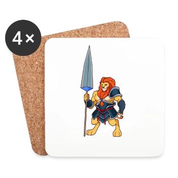 Role Playing Character - Fighter - Lion - Coasters (set of 4) - white - Front