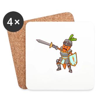 Role Playing Character - Fighter - Carrot - Coasters (set of 4) - white - Front