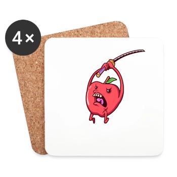 Role Playing Character - Samurai - Apple - Coasters (set of 4) - white - Front