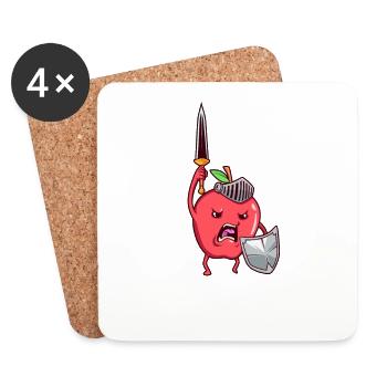 Role Playing Character - Fighter - Apple - Coasters (set of 4) - white - Front