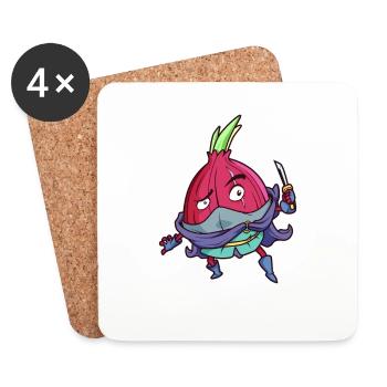 RPG Character - Thief - Rogue - Onion - Coasters (set of 4) - white - Front