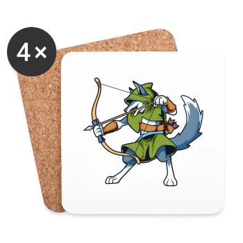 RPG Personnage - Ranger - Chasseur - Loup - Dessous de verre (lot de 4) - blanc - Devant