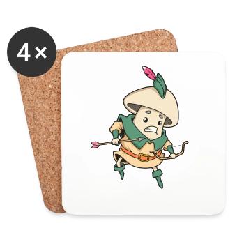 RPG Character - Ranger - Mushroom - Coasters (set of 4) - white - Front