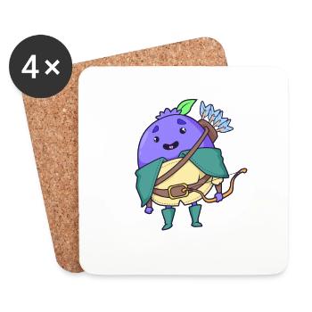 RPG Character - Ranger - Blueberry - Coasters (set of 4) - white - Front