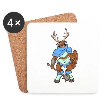 RPG Character - Cleric - Healer - Deer - Coasters (set of 4) - white - Front