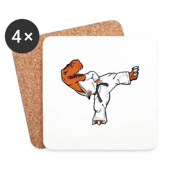 Le dessin animé TREX fait que Tang So Do - Dessous de verre (lot de 4) - blanc - Devant