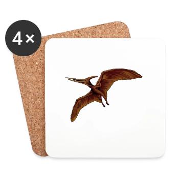Drawing of Pteranodon - Coasters (set of 4) - white - Front