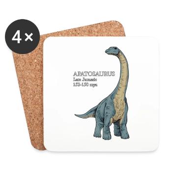 Realistische Zeichnung des Apatosaurus - Untersetzer (4er-Set) - Weiß - Vorne