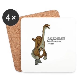 Realistische Zeichnung des Gallimimus - Untersetzer (4er-Set) - Weiß - Vorne