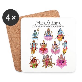 Dieux de l’hindouisme - Dessous de verre (lot de 4) - blanc - Devant