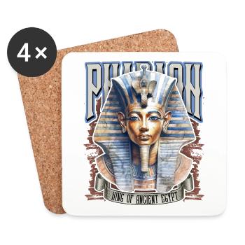Pharaon égyptien, Tut-Ench-Amon, égyptien - Dessous de verre (lot de 4) - blanc - Devant