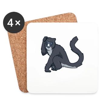 Kawaii Greater White-nosed Monkey - Coasters (set of 4) - white - Front