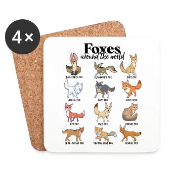 Foxes of the World - Fox Species - Coasters (set of 4) - white - Front