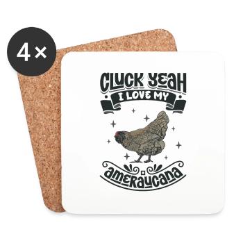 J’adore mon Ameraucana - Dessous de verre (lot de 4) - blanc - Devant