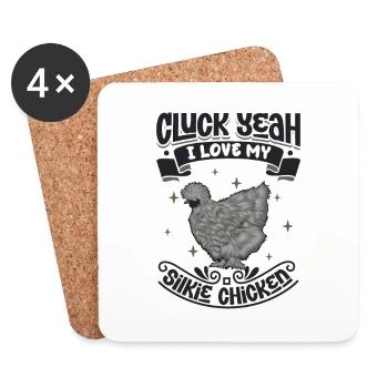 I love my silky chicken - Coasters (set of 4) - white - Front