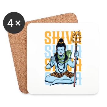 Hindu God - Shiva - Coasters (set of 4) - white - Front