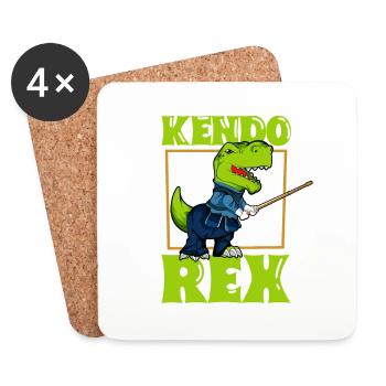TREX does kendo - Coasters (set of 4) - white - Front