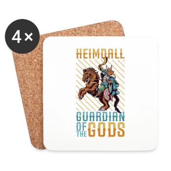 Gardien viking des dieux Heimdall - Dessous de verre (lot de 4) - blanc - Devant