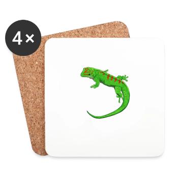 Zeichnung - Madagaskar-Taggecko - Untersetzer (4er-Set) - Weiß - Vorne