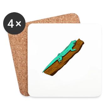 Drawing - Taggecko - Coasters (set of 4) - white - Front