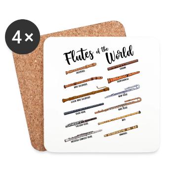 Miscellaneous Flutes - Flutes of the World - Flute - Coasters (set of 4) - white - Front