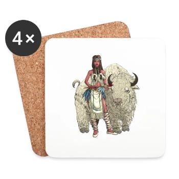 White Buffalo Woman - Untersetzer (4er-Set) - Weiß - Vorne