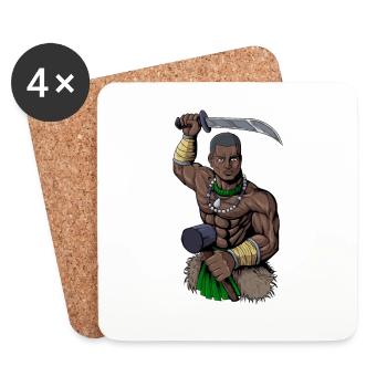 Gott der Yoruba Religion - Ogun - Untersetzer (4er-Set) - Weiß - Vorne