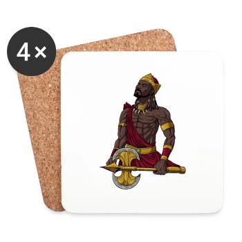 Gott der Yoruba Religion - Shango - Untersetzer (4er-Set) - Weiß - Vorne