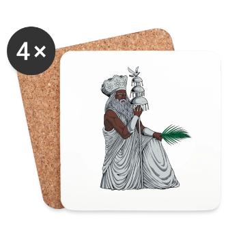 Gott der Yoruba Religion - Obatala - Untersetzer (4er-Set) - Weiß - Vorne