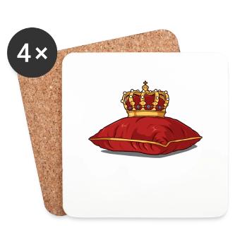Couronne ornée royale - Royalcore - Dessous de verre (lot de 4) - blanc - Devant