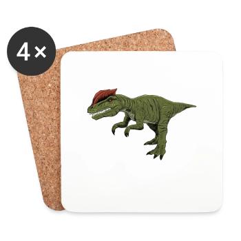 Dessin de Dilophosaurus - Dessous de verre (lot de 4) - blanc - Devant