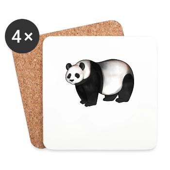 Zeichnung eines Pandabär - Untersetzer (4er-Set) - Weiß - Vorne