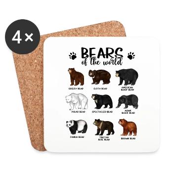 Bears of the World - Bears - Coasters (set of 4) - white - Front