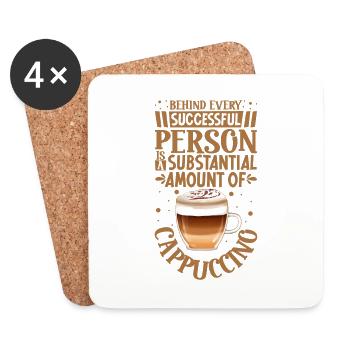 Successful only with cappuccino - Coasters (set of 4) - white - Front