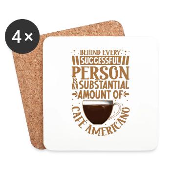 Erfolgreich nur mit Café Americano - Untersetzer (4er-Set) - Weiß - Vorne