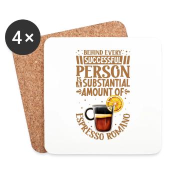 Succès uniquement avec l’Espresso Romano - Dessous de verre (lot de 4) - blanc - Devant