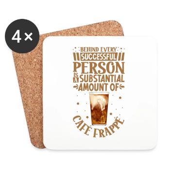 Erfolgreich nur mit Café Frappé - Untersetzer (4er-Set) - Weiß - Vorne
